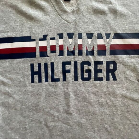 Tommy Hilfiger Girls Flag Stripe Logo Graphic Sweat Shirt Hoodie Dress Sz 8/10 M - Picture 3 of 12